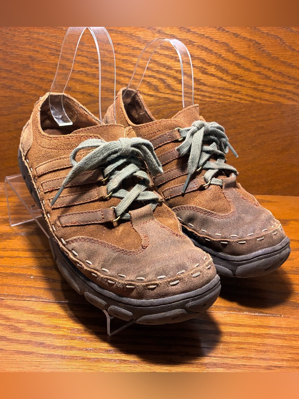 Y2K VTG Dexter Suede Leather Moc Toe Lace Up Walking Shoes Brown Men’s Size 10.5